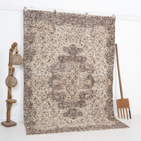 Beige and Brown Area Wool Rug