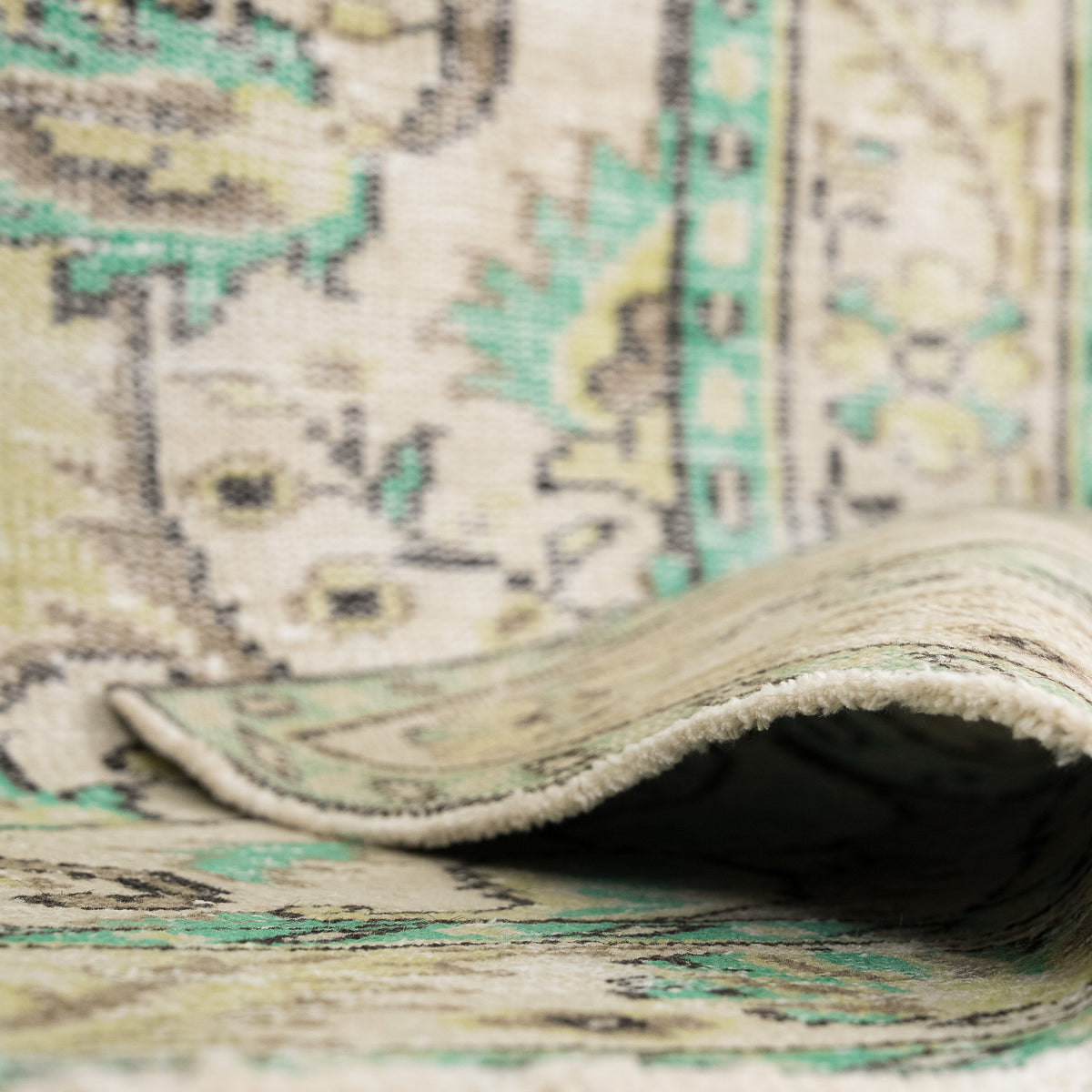 Antiquewashed Green Area Rug
