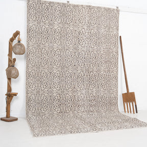 Beige and Brown Area Wool Rug