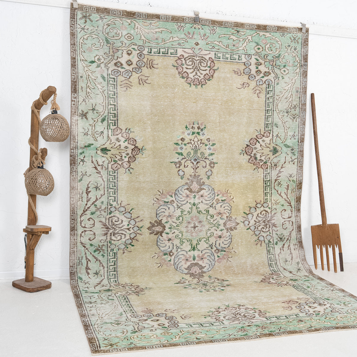 Green and  Area Wool Rug