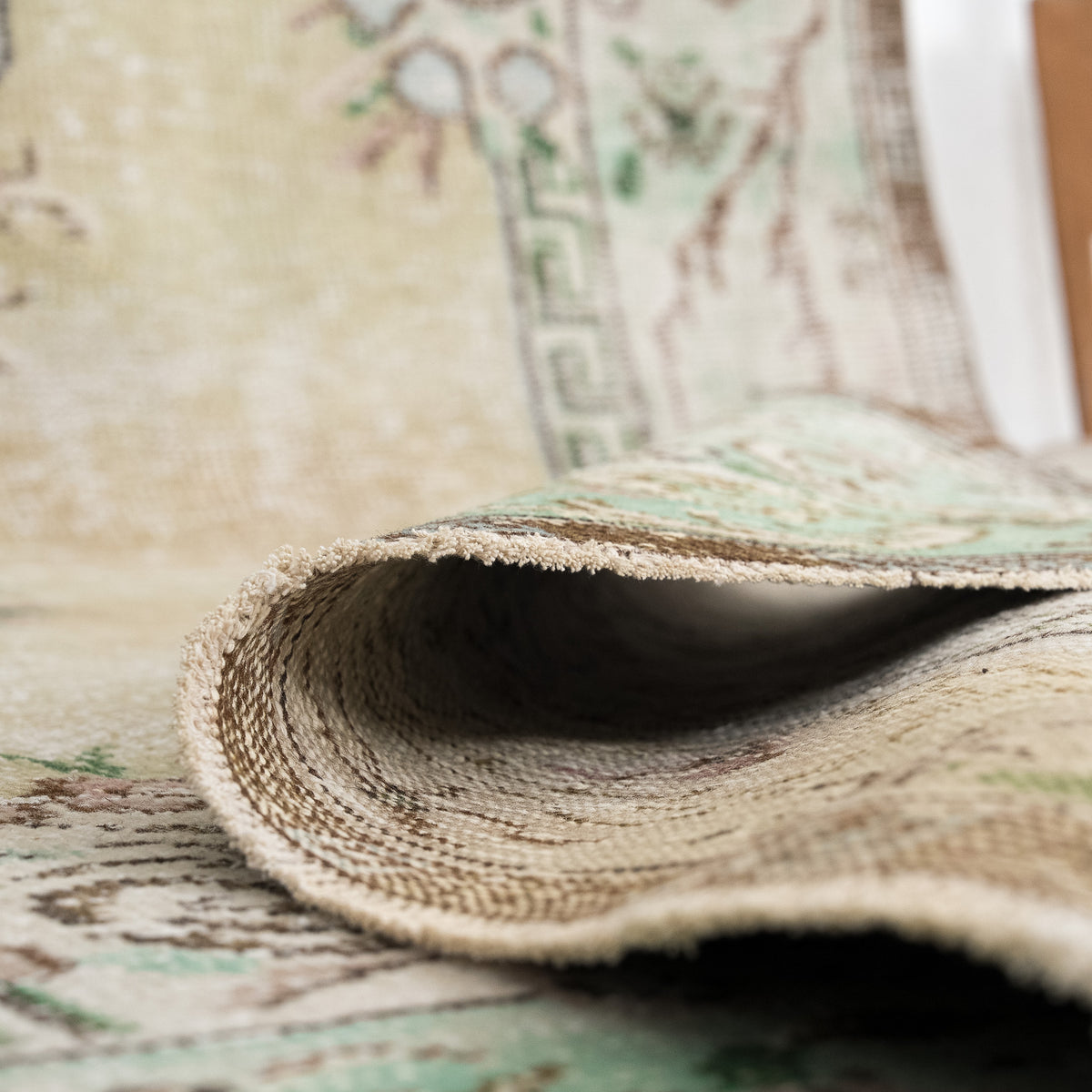 Antiquewashed Green Area Rug