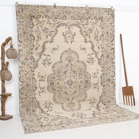 Beige and Brown Area Wool Rug