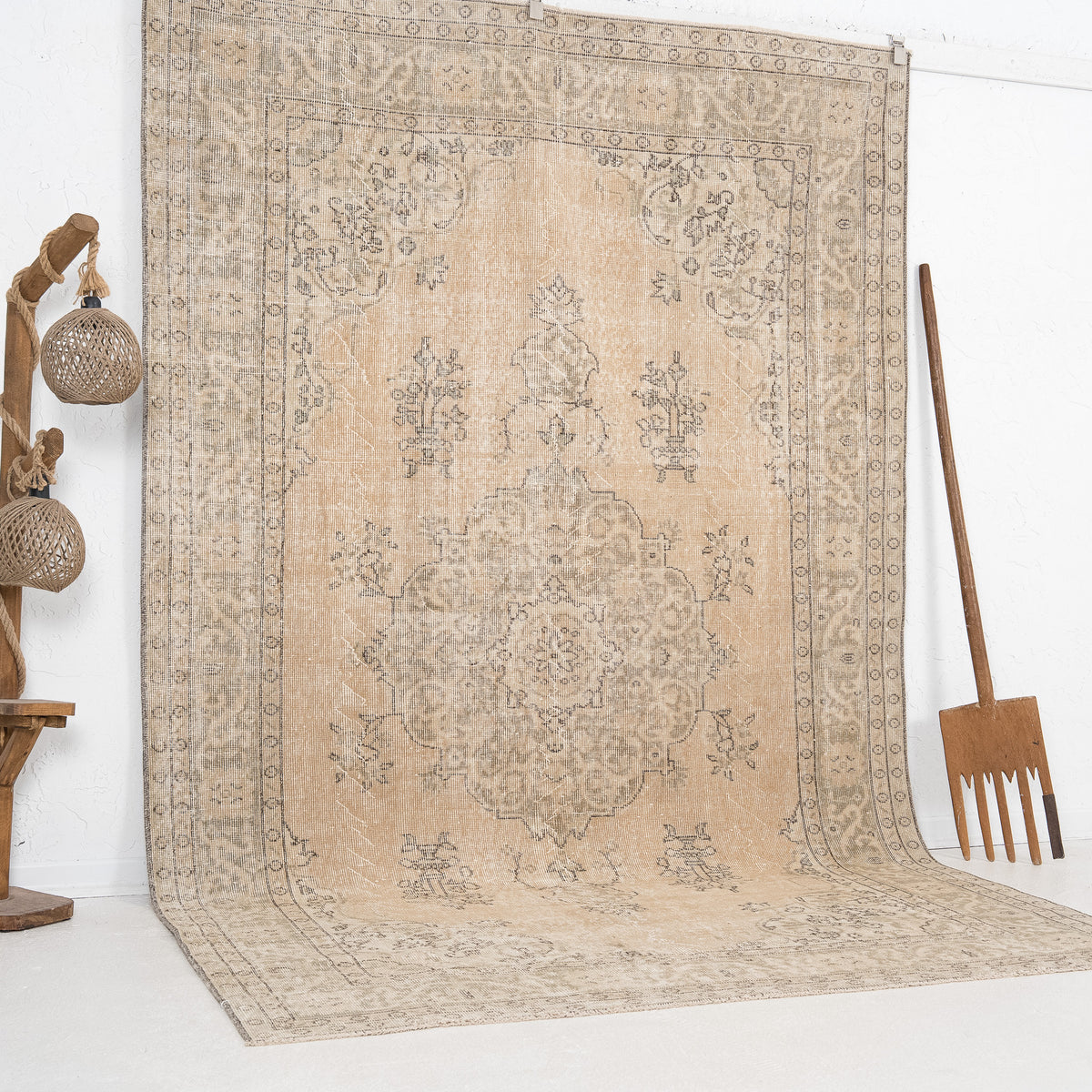 Orange and Brown Area Wool Rug