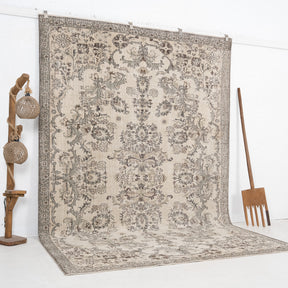 Beige and Brown Area Wool Rug