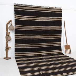 Black and Beige Area Wool Rug
