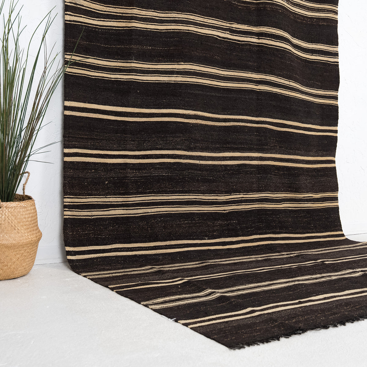 Black and Beige Area Wool Rug