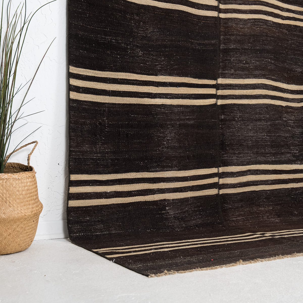 Black and Beige Area Wool Rug