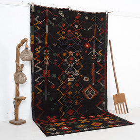 Black and Yellow Area Wool Rug