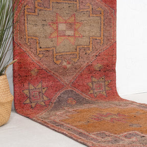 Red and Black Runner Wool Rug