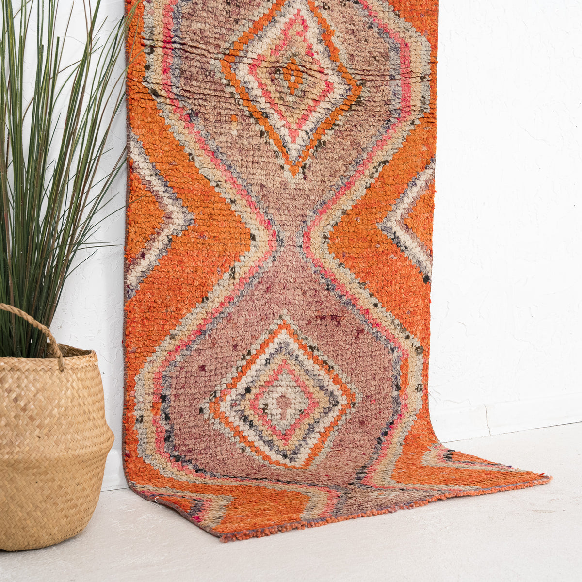 Orange and Pink Area Wool Rug