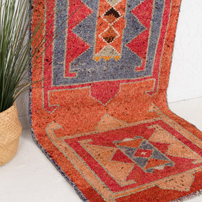 Orange and Pink Runner Wool Rug