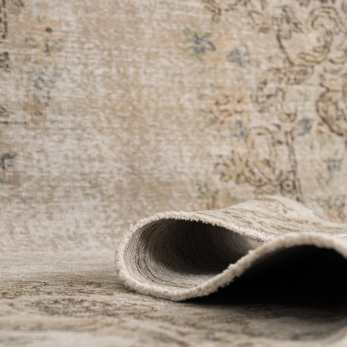 Antiquewashed Beige Area Rug