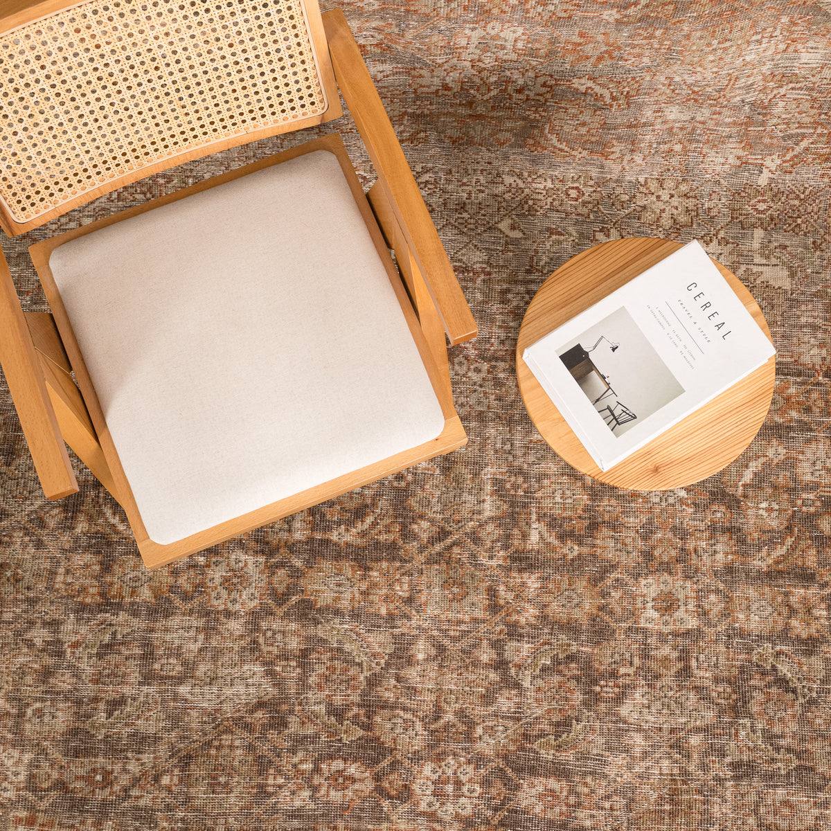 Antiquewashed Beige Area Rug