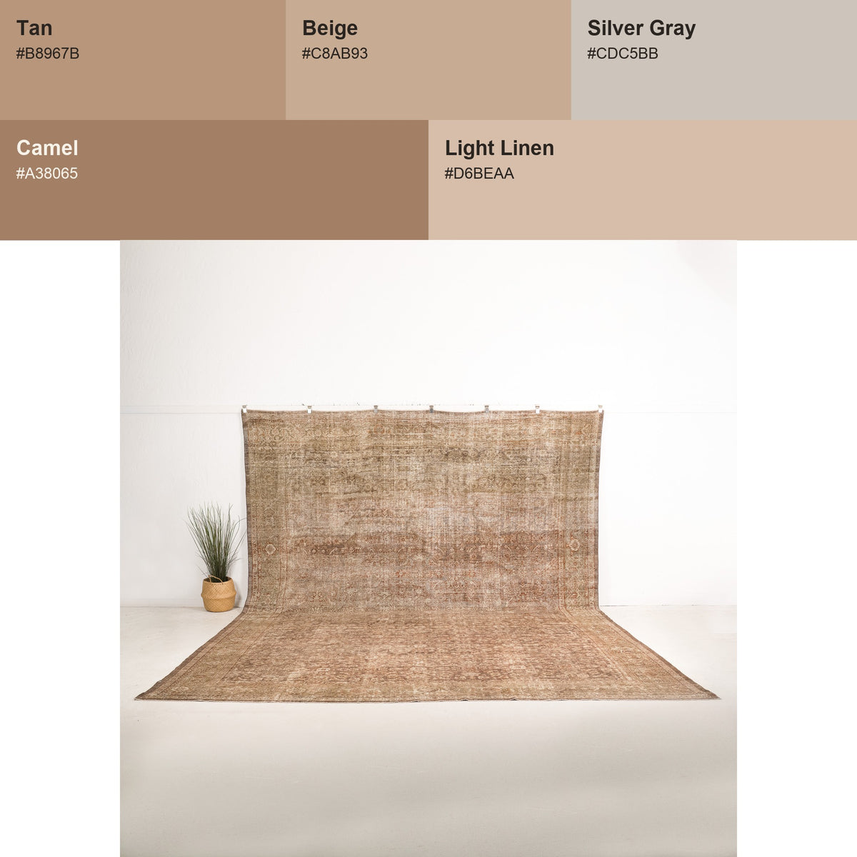 Oversize Beige Antique Rug