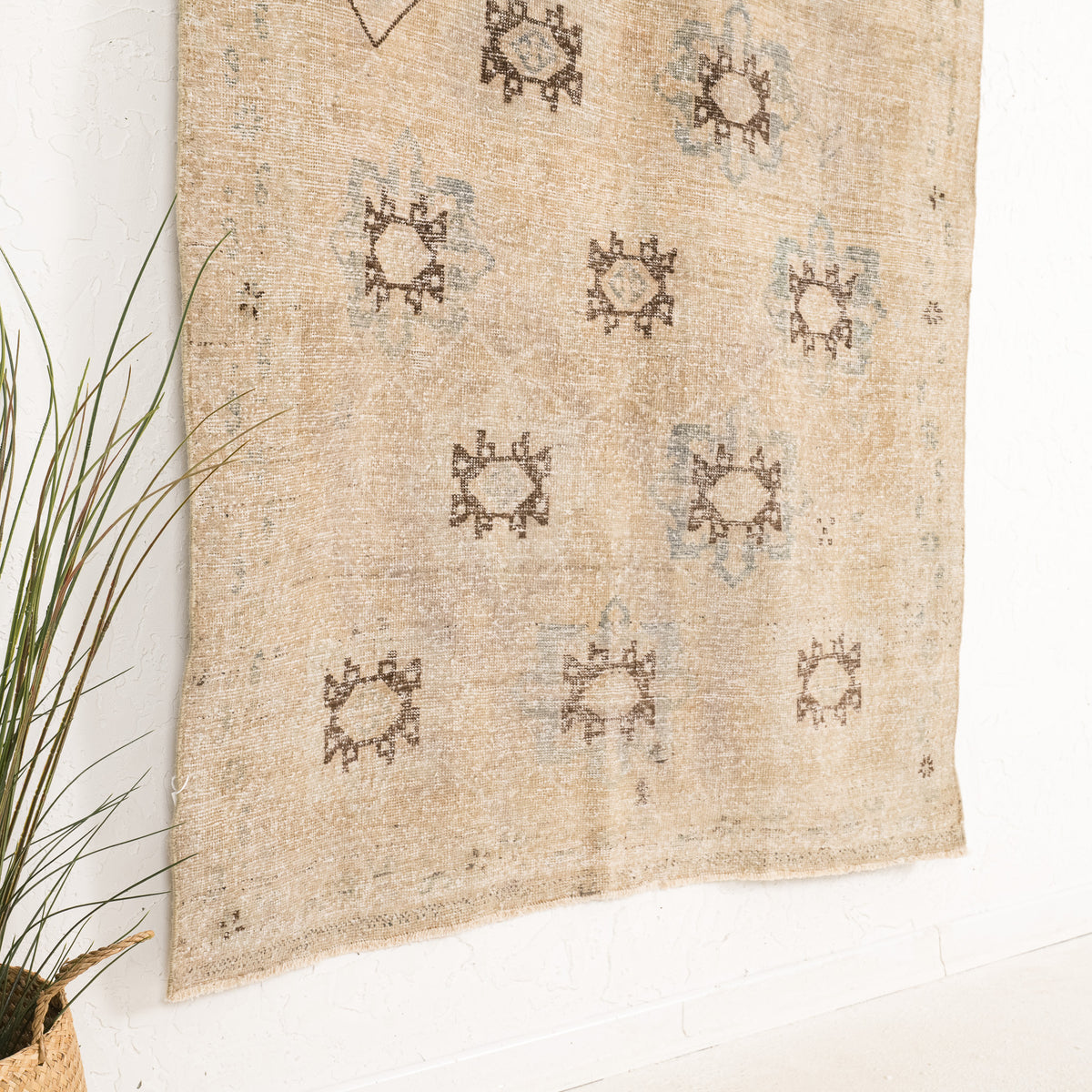 Beige and Brown Area Wool Rug
