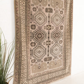 Beige and Brown Area Wool Rug