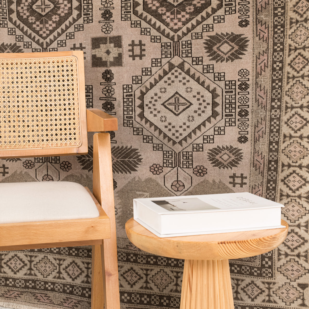 Antiquewashed Beige Area Rug