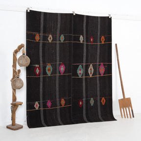 Black and Pink Area Wool Rug