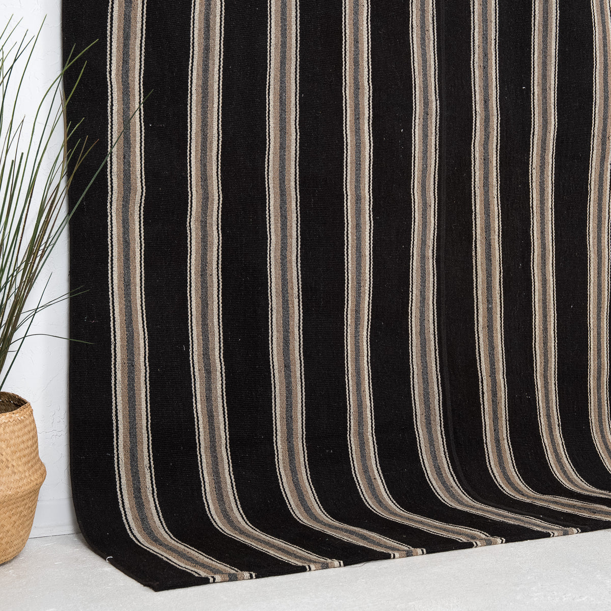 Black and White Area Wool Rug