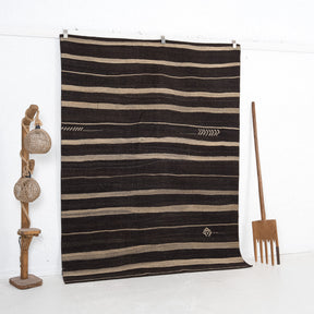 Black and Beige Area Wool Rug