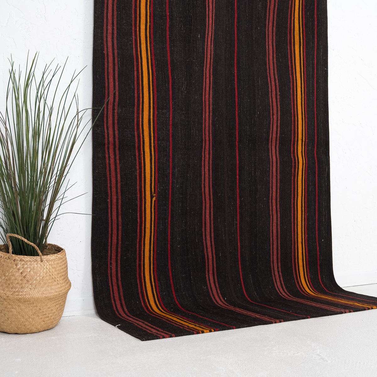 Black and Red Area Wool Rug
