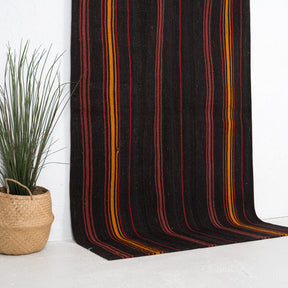 Black and Red Area Wool Rug