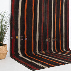 Black and Red Area Wool Rug