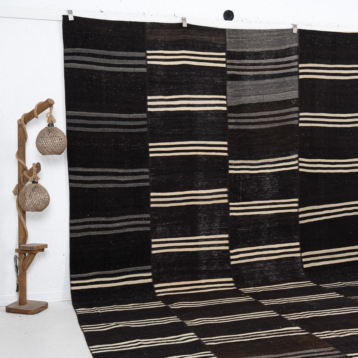 Black and Beige Area Wool Rug