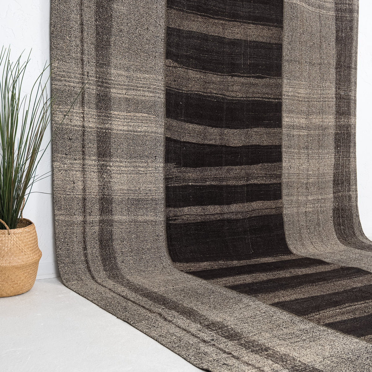 Black and Gray Area Wool Rug