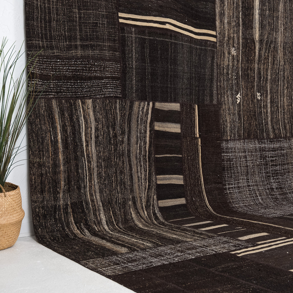 Black and Beige Area Wool Rug