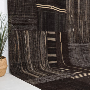 Black and Beige Area Wool Rug
