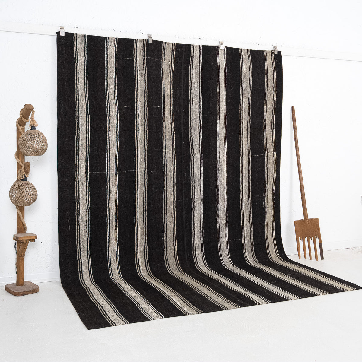 Black and White Area Wool Rug
