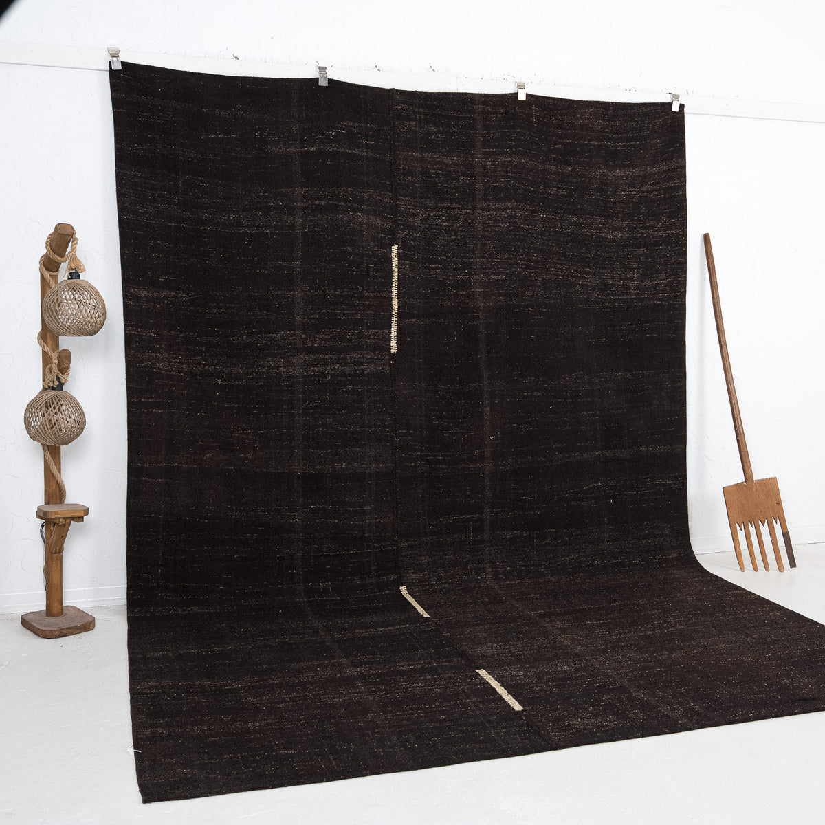 Black and  Area Wool Rug