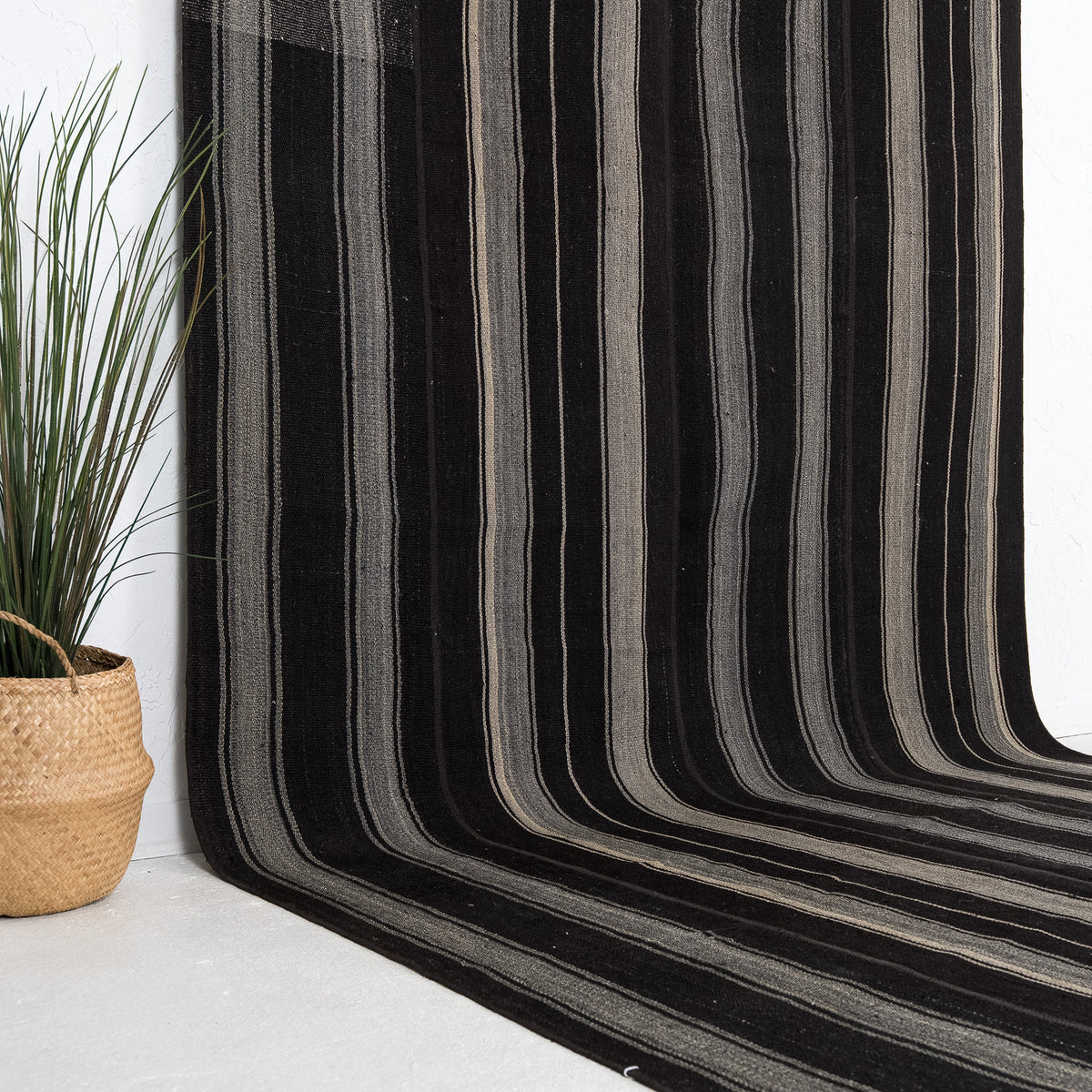 Black and Gray Area Wool Rug