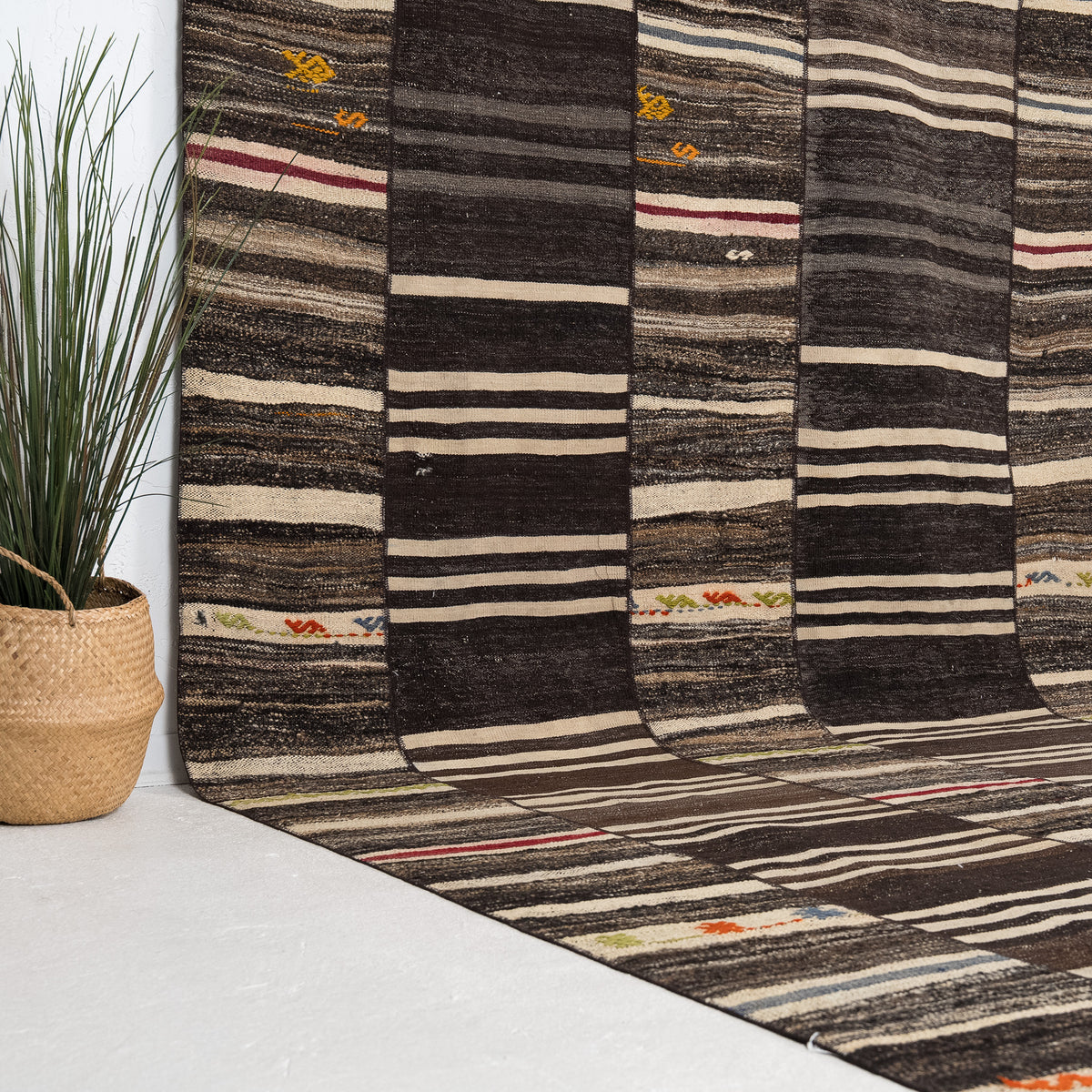 Black and Beige Area Wool Rug