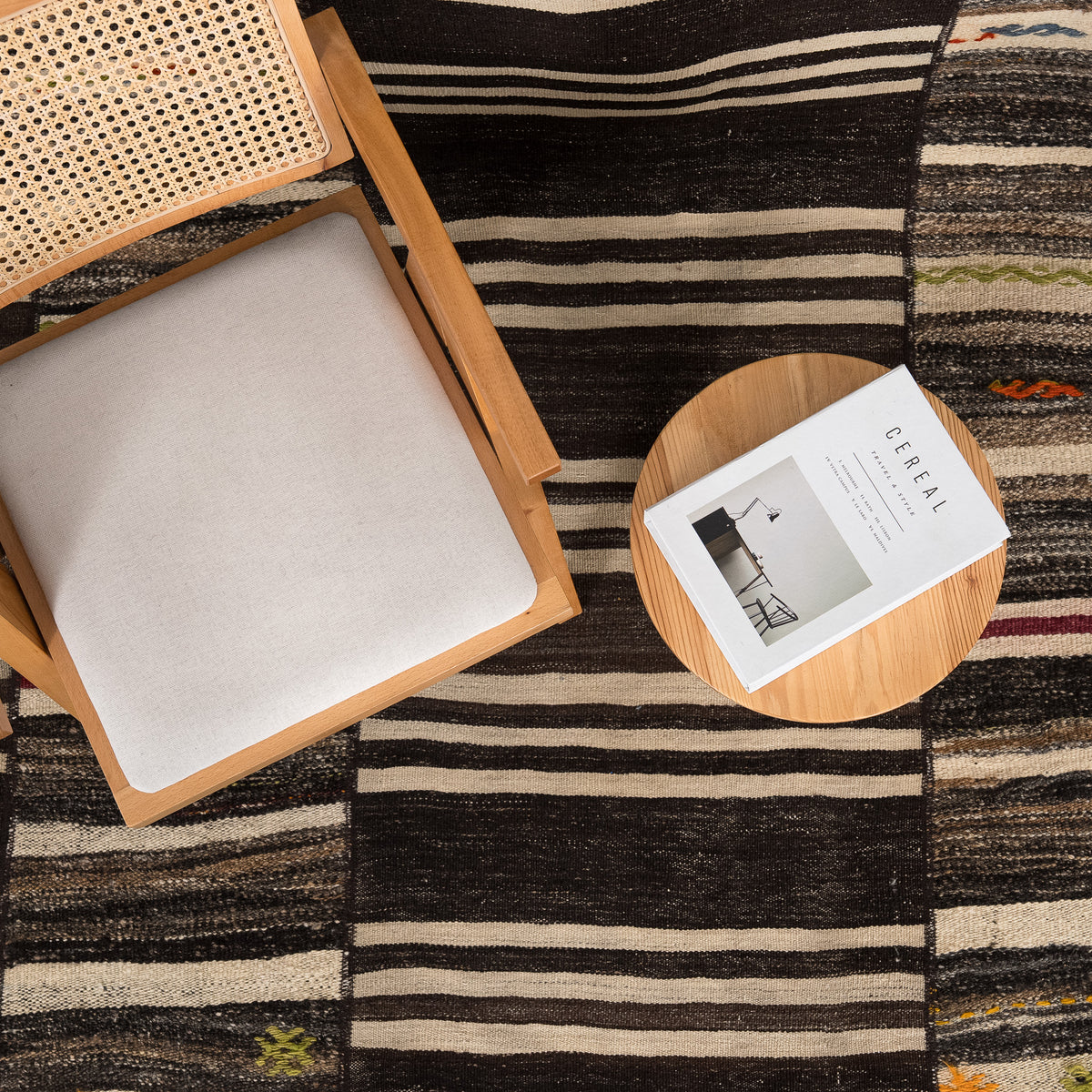 Kilim Black Area Rug