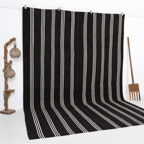 Black and White Area Wool Rug