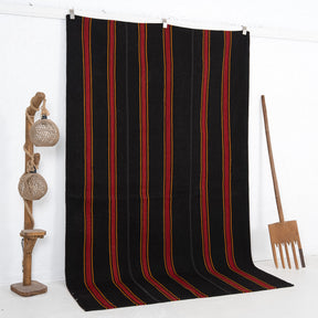 Black and Red Area Wool Rug