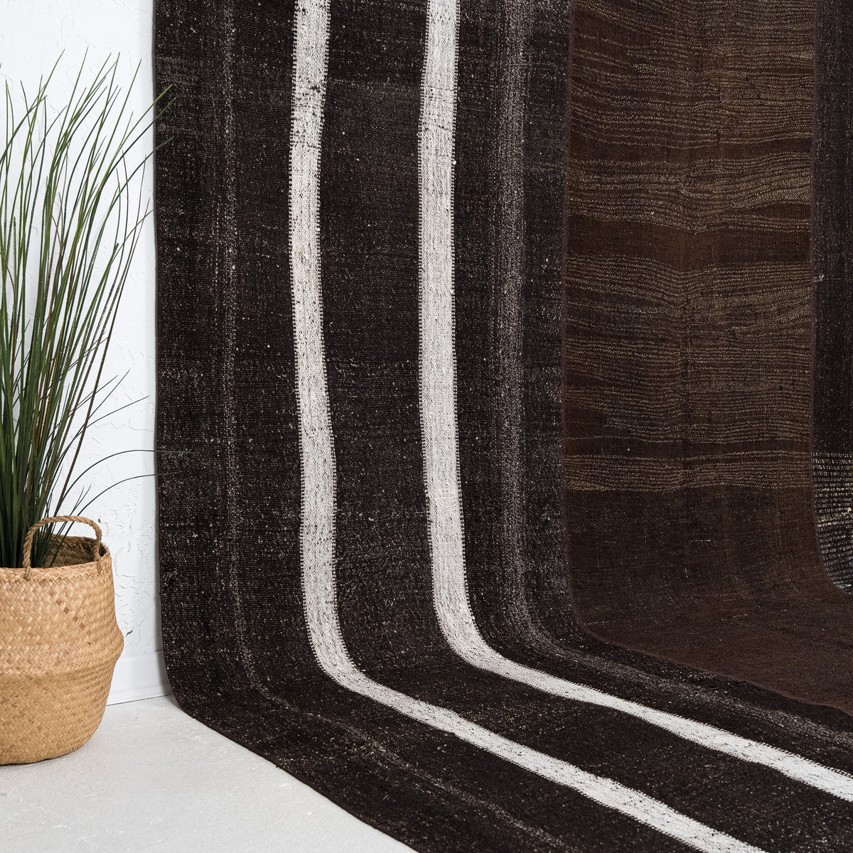 Brown and Beige Area Wool Rug