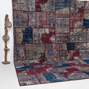 Red and Blue Area Wool Rug