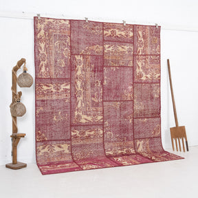 Purple and Beige Area Wool Rug