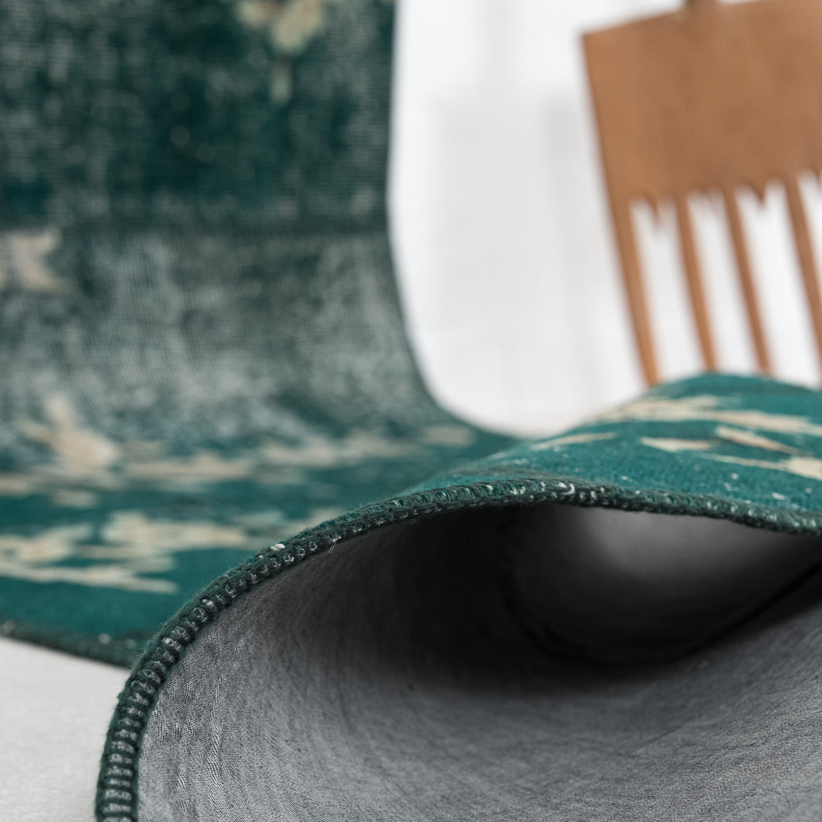 Antiquewashed Green Runner Rug