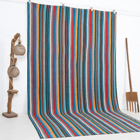 Blue and Red Area Wool Rug