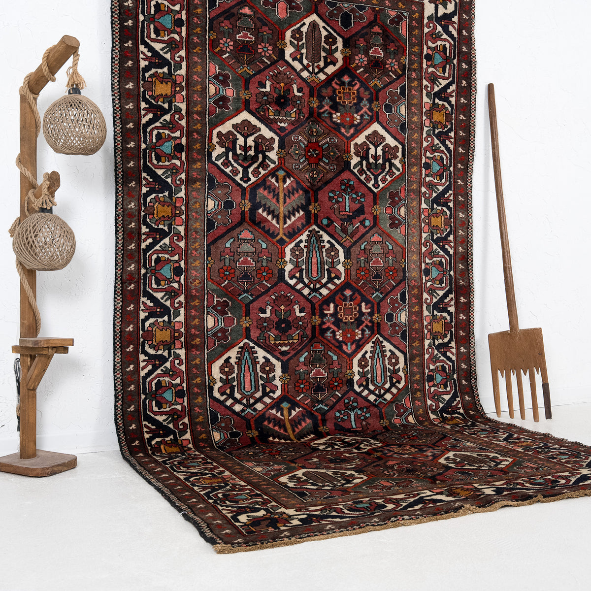 Red and Beige Area Wool Rug