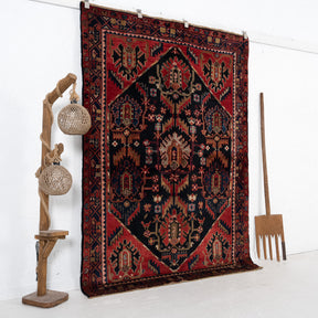 Black and Red Area Wool Rug