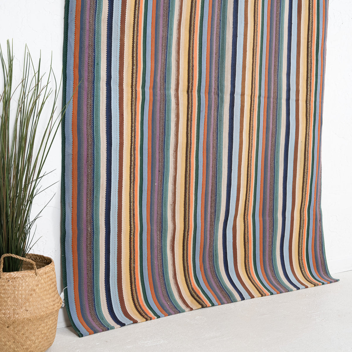 Pink and Blue Area Wool Rug