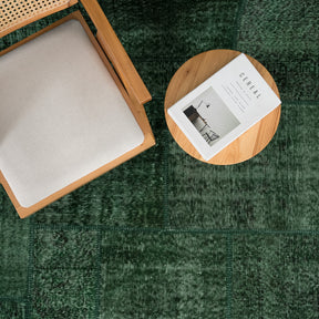 Overdyed Green Area Rug