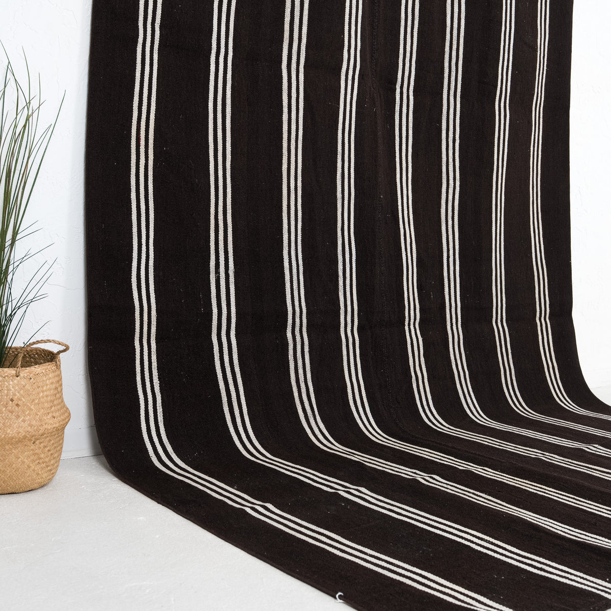 Black and White Area Wool Rug