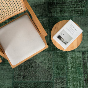 Overdyed Green Area Rug