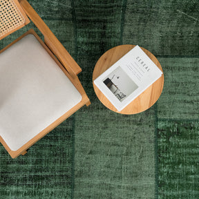 Overdyed Green Area Rug